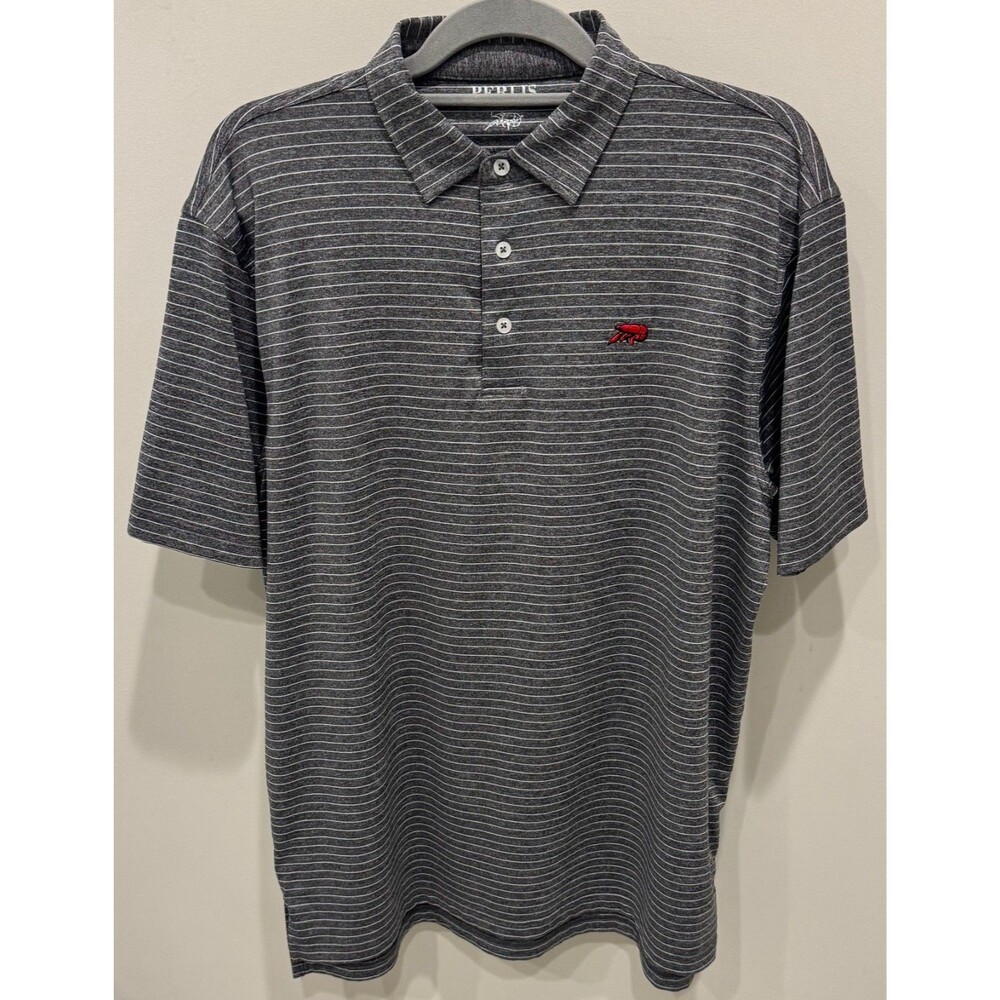 Perlis Crawfish Polo Shirt - Men's Size Medium - New Orleans Louisiana - Gray